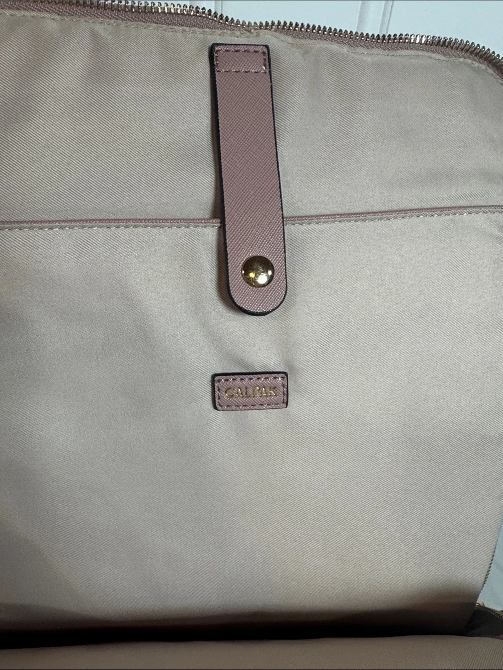 CALPAK Dusty Rose Whipstitch Laptop Backpack  pockets New
